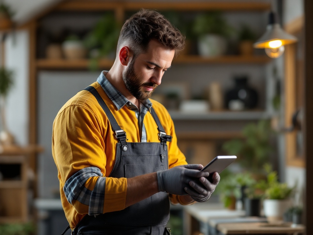 Skilled contractor examining residential HVAC system indoors, representing hands-on expertise that complements rather than re